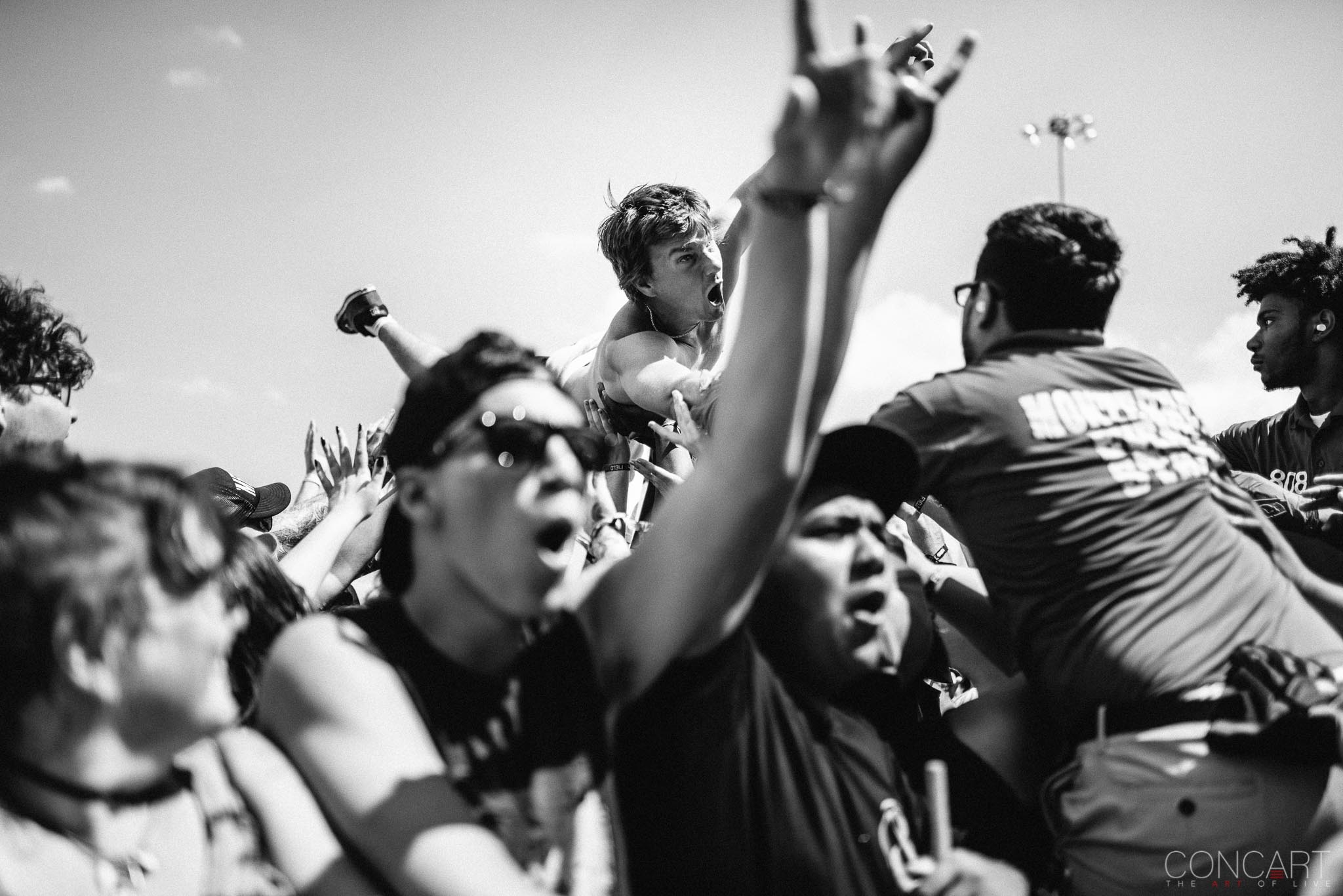 Photo of B.J. Stead Chicago Open Air hardcore Illinois Jerod Boyd Justin Aufdemkampe Levi Benton Miss May I Ryan Neff Toyota Park 6