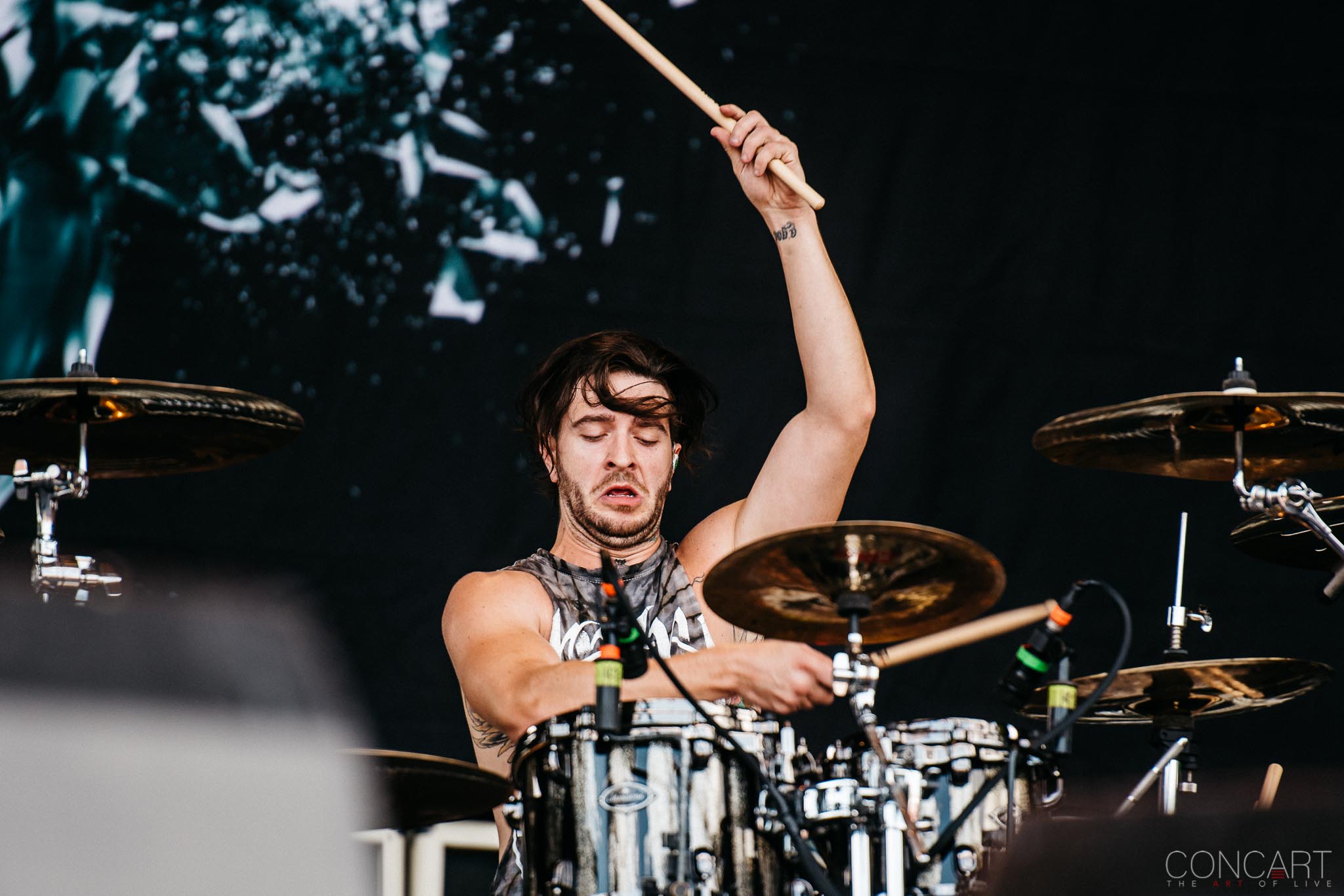 Photo of B.J. Stead Chicago Open Air hardcore Illinois Jerod Boyd Justin Aufdemkampe Levi Benton Miss May I Ryan Neff Toyota Park 7