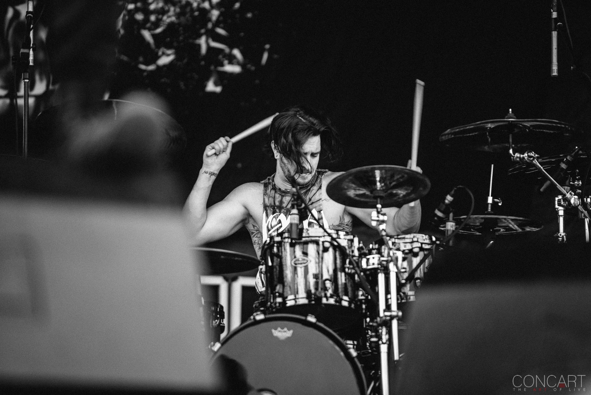 Photo of B.J. Stead Chicago Open Air hardcore Illinois Jerod Boyd Justin Aufdemkampe Levi Benton Miss May I Ryan Neff Toyota Park 29