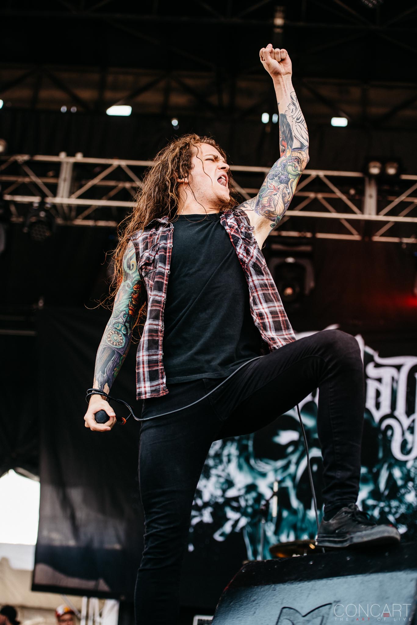 Photo of B.J. Stead Chicago Open Air hardcore Illinois Jerod Boyd Justin Aufdemkampe Levi Benton Miss May I Ryan Neff Toyota Park 32