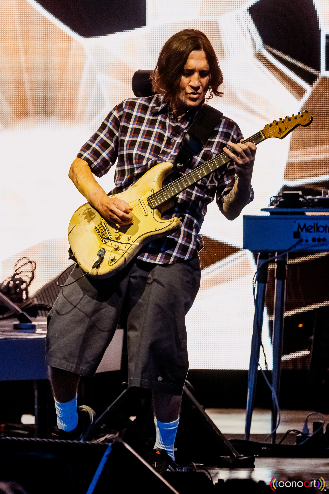 John Frusciante playing guitar for Red Hot Chili Peppers